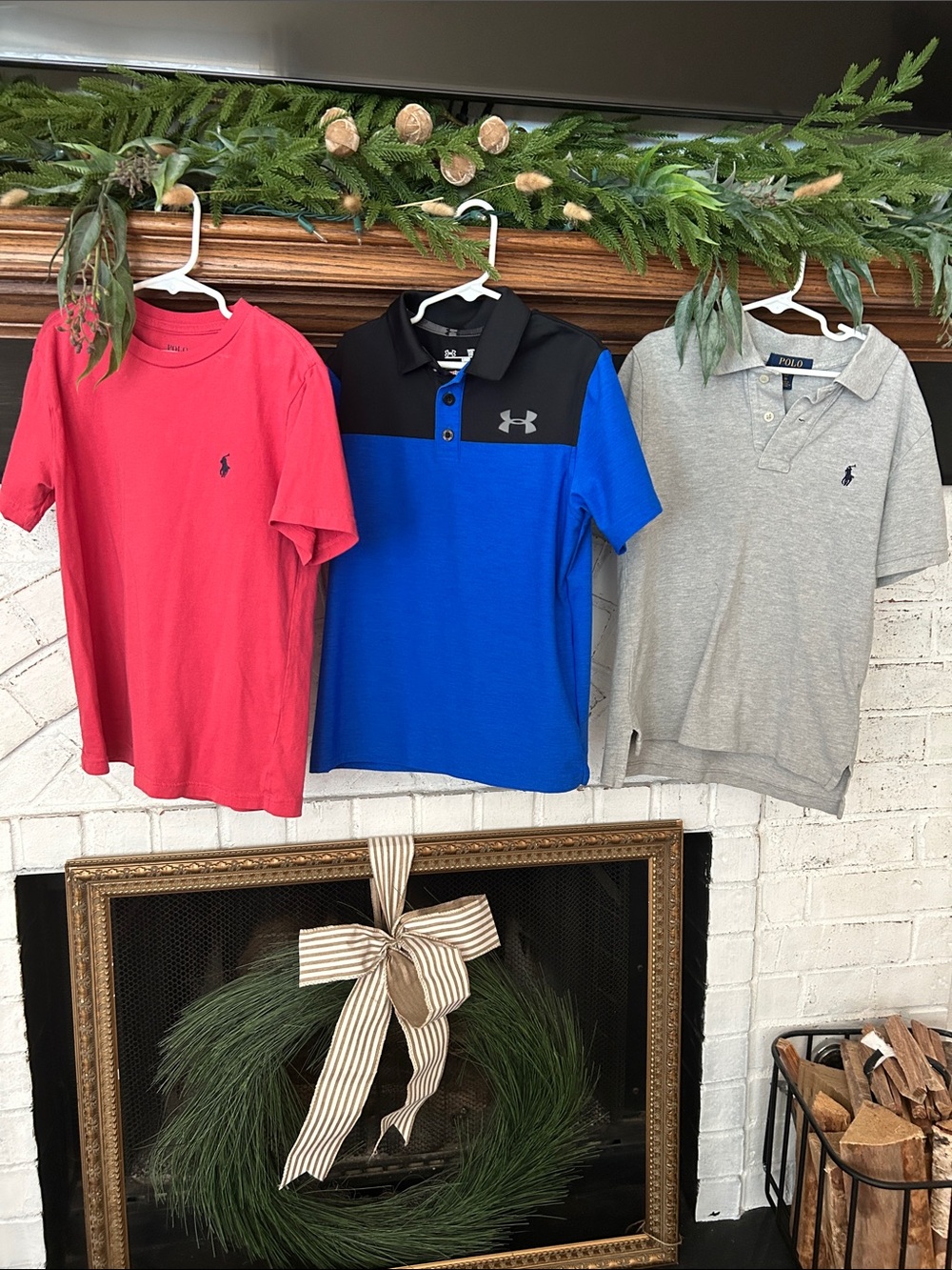 Under Armour Boys Royal Blue and Black, Gray Polo & Red Polo t-shirt